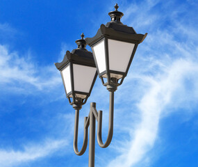 Fototapeta na wymiar street lantern on background sky