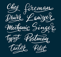 Chef and fireman profession hand written typography. Good use for logotype, symbol, cover label, product, brand, poster title or any graphic design you want. Easy to use or change color
 