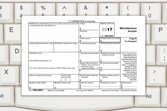 A US Federal tax 1099 income tax form