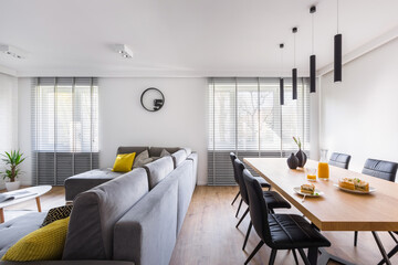 Modern interior with communal table