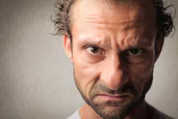 Serious and concentrated man