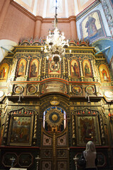 Fototapeta na wymiar Mosca, 26/04/2017: vista degli interni della Cattedrale di San Basilio, la famosa chiesa ortodossa russa in Piazza Rossa