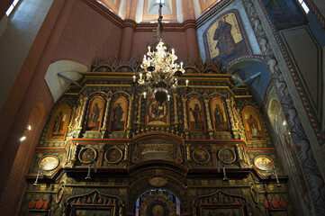 Fototapeta na wymiar Mosca, 26/04/2017: vista degli interni della Cattedrale di San Basilio, la famosa chiesa ortodossa russa in Piazza Rossa