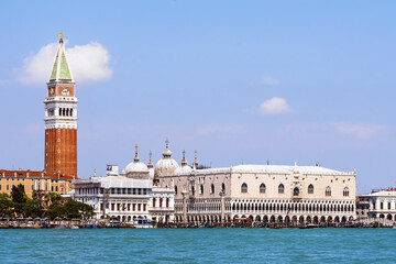 Campanile and Doge's palace on Saint Marco square in Venice