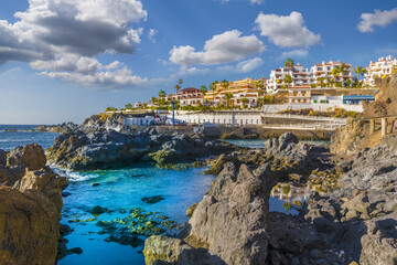 Fototapeta na wymiar Puerto de Santiago city, Atlantic Ocean coast, Tenerife, Canary island, Spain