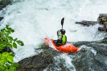 Kayak Rider Drops Into The Sinks In Smoky Mountains
