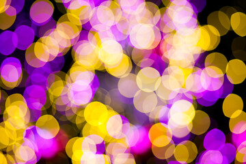 Abstract Yellow Purple lights bokeh background