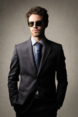 Businessman wearing sunglasses