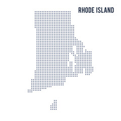 Vector pixel map State of Rhode Island isolated on white background