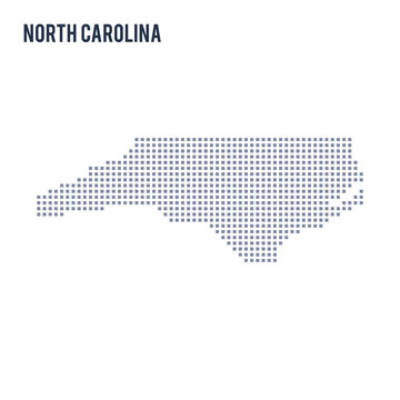 Vector pixel map State of North Carolina isolated on white background
