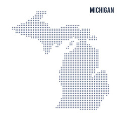 Vector pixel map State of Michigan isolated on white background
