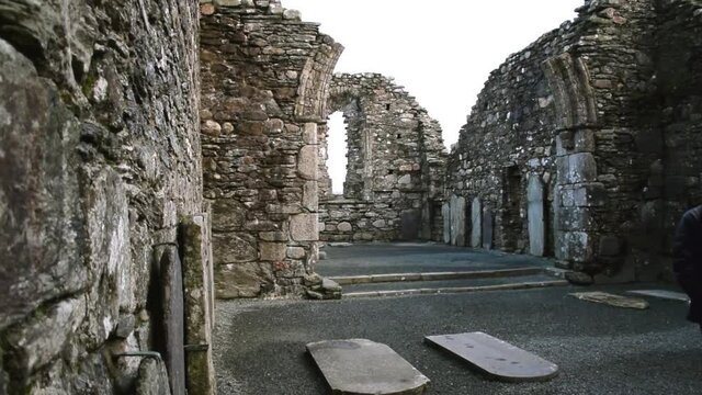 Pan of Interior of the Rock of Cashel from the Left