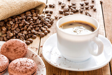 Cup of coffee with dessert.