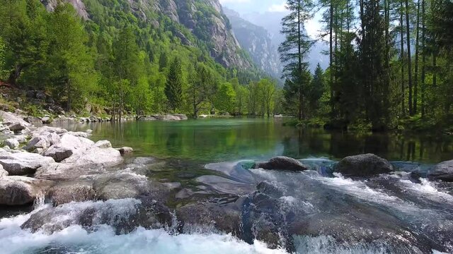 River and lake in Val di Mello - Valtellina