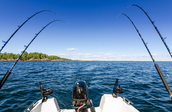 Trolling fishing in Swedish lake