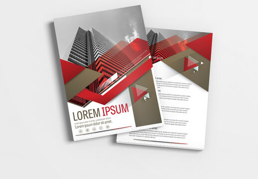 Brochure Layout with Red and Brown Accents 1