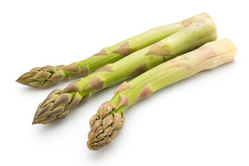 Eco asparagus on white background. Fresh vegetables.