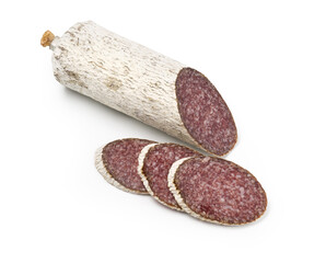smoked sausage on white