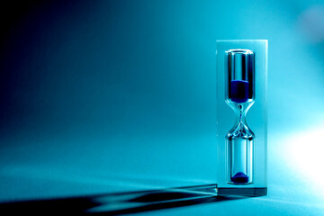 Hourglass sandglass closeup macro isolated on white background