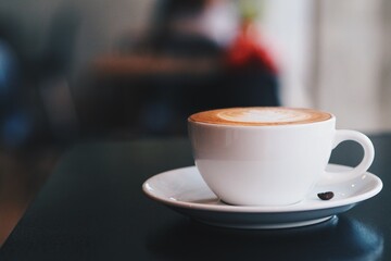 coffee latte in coffee shop 