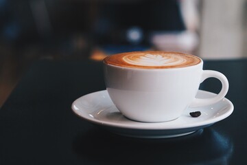 coffee latte in coffee shop 