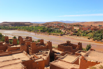 Rooftops and valley of Ait Benhaddou, Morocco