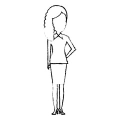 elegant businesswoman avatar character vector illustration design