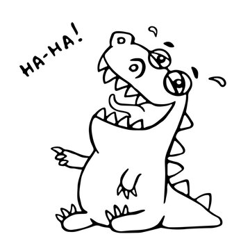 Laughing dinosaur. Vector illustration