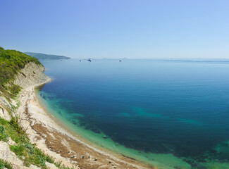 Fototapeta na wymiar Cliff coastline tsemes Bay in the Black sea.