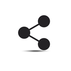 Share black flat icon isolated on white background