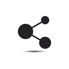 Share black flat vector icon isolated on white background