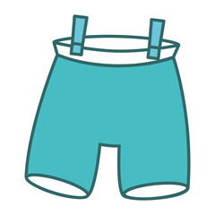 shorts hanging in the laundry vector illustration design