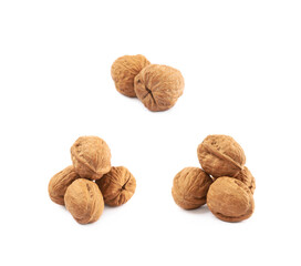 Pile of walnuts isolated