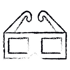 glasses 3d cinema icon vector illustration design