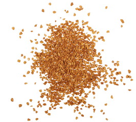 instant coffee powder isolated on white background and texture