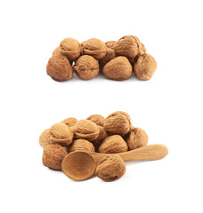 Pile of walnuts isolated