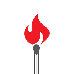 The flame on the match.