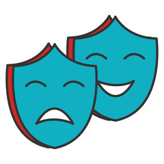 theater masks isolated icon vector illustration design