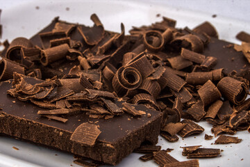 Plate of Shaved Chocolate
