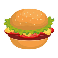 delicious hamburger fast food vector illustration design