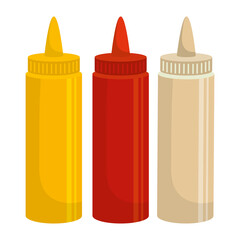 sauces bottles isolated icon vector illustration design