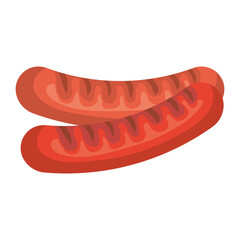 delicious sausages isolated icon vector illustration design
