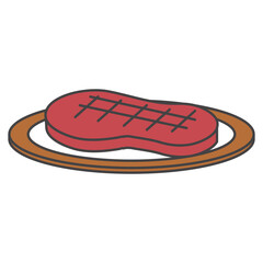 dish with cut beef meat icon vector illustration design