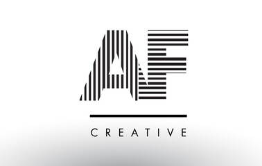 AF A F Black and White Lines Letter Logo Design.