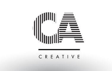 CA C A Black and White Lines Letter Logo Design.