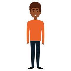young man black avatar character vector illustration design