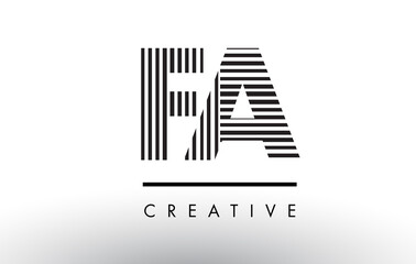 FA F A Black and White Lines Letter Logo Design.