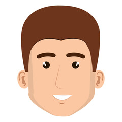 young man head avatar character vector illustration design