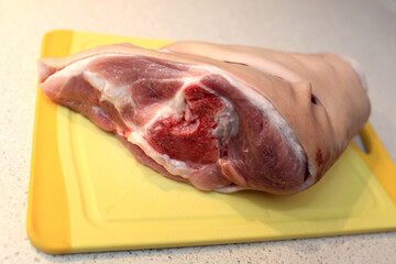 Raw pork knuckle