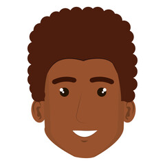 black young man head avatar character vector illustration design